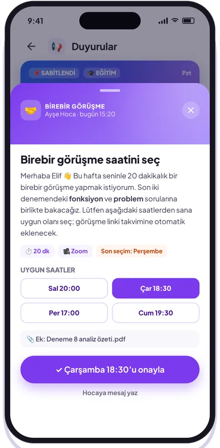 Duyuru detay ekranı